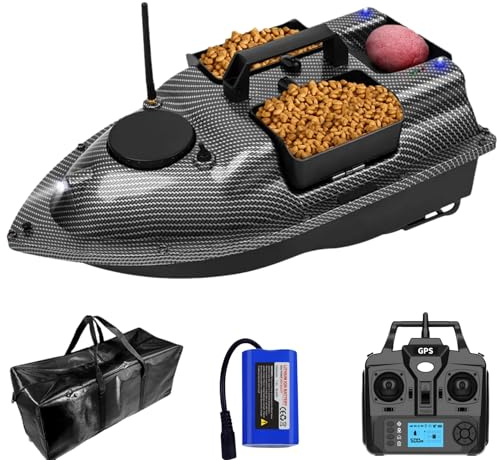 DYJD GPS Smart RC Wireless Bait Boat 2 kg Charging Automatic Feed Return Remote Control 500 m Distance Angel Nest Boat (Carbon Fibre)
