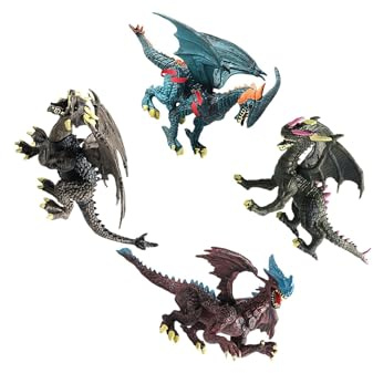 BEALIFE Snygg ond drakefigur dinosauriefigur djurfigur leksaker modell hem skrivbordsprydnad onda drakar action är gjord av PVC- För drake realistiska djur verklighetstrogen modell