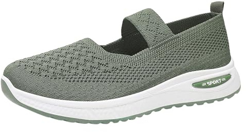 ortopediska damskor eleganta slip-on sommar lätta promenadskor, ventilerande slip-on skor, bekväma sportskor, halkfria fritidsskor, mjuka sulor, diabetiker, halvskor utan skosnören