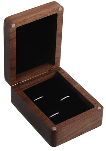 Abaodam Estuche Organizador de Joyas para Hombre en Madera de Nogal y Eva, Diseño Elegante y Compacto para Viaje y Negocios, Adecuado para Guardar Gemelos y Pinzas de Corbata