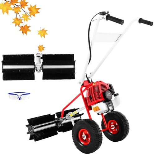 Spazzatrice a benzina, 1,7 cv a 2 tempi, larghezza di lavoro 60 cm, pala da neve manuale per vialetto, prato, boulevard – EU Stock