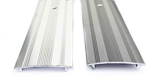 Cover Strip/Vinyl or Carpet Door Bar Trim - Silver or Grey - Threshold Metal Protector - Vinyl to Vinyl or Carpet to Carpet by FloorPro (Grey)