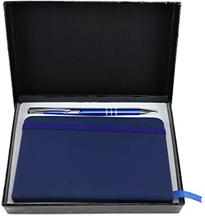 TigerTie – skrivset med tryckkulspetspenna och anteckningsbok i presentförpackning, Blå set, Länge 14 cm x Breite 9 cm x Höhe 1,5 cm