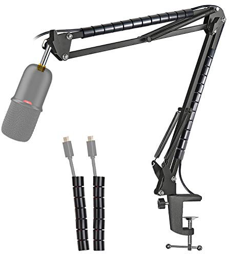 HyperX SoloCast Mic Boom Arm Stand - Adjustable Scissor Microphone Stand with Cable Sleeve Compatible with HyperX SoloCast Microphone by YOUSHARES