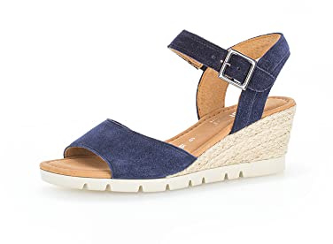 Gabor Women Sandals, Ladies Wedge Sandals,Wedge Sandals,Wedge Heel,Summer Shoe,Comfortable,high,Blue (Marine),38.5 EU / 5.5 UK