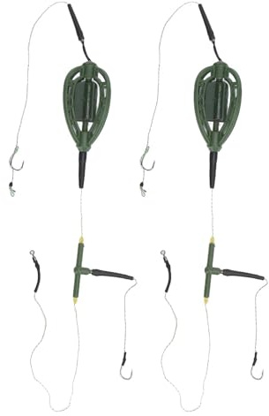 Cesto para cebos de Pesca, 2pcs ABS Trampa para Cebo De Pesca Estilo Europeo Jaula Alimentadora Soporte para Cesta Dispositivo Anidación De Carpa Juego Accesorios para Peces Alimentador de Carpas
