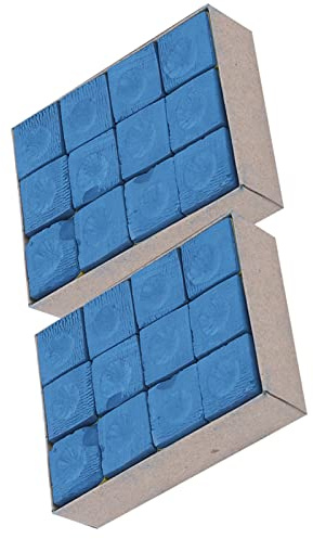 QANYEGN 24 Piezas de Tiza con Punta de Tacos Antideslizantes, Cubos de Tiza para Piscina, tizas para Tacos para Accesorios de Billar de Mesa (Azul)