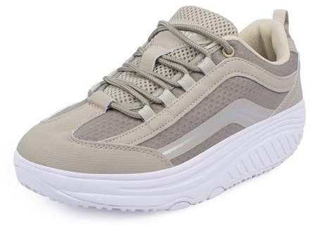 Aerosoft Walker Komfort snörsko kvinnor män minnesskum utbytbar fotsäng, Beige, 41 EU