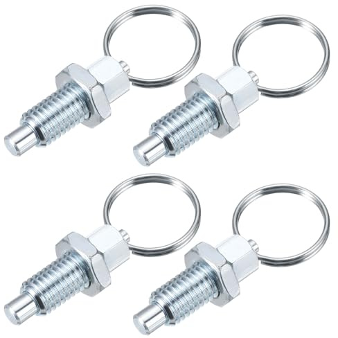 PATIKIL 4 Pcs Perno Con Anillo De Tracción M10x1.5 Acero Al Carbono Perno Indexable Retráctil Con Resorte Pernos Manuales Para Equipo