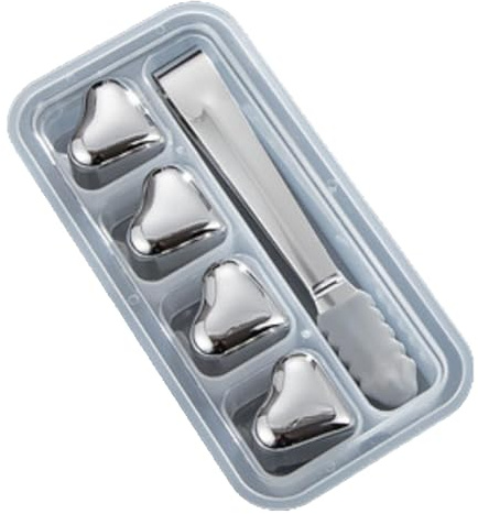 Piedras de hielo reutilizables, bloque de hielo para botellas de agua, juego de piedras frías reutilizables para whisky | Alta tecnología de enfriamiento en forma de corazón rocas de refrigeración
