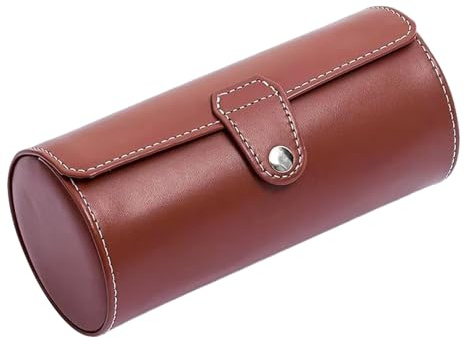 Étui de transport pour bracelet – Boîte de transport à bijoux en cuir synthétique avec 3 emplacements, étui de voyage pour rouleau de montre, boîte rigide pour montres, rouleau en cuir PU, accessoires