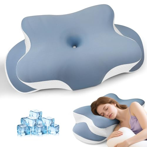 ZRSDIXKI Memory Foam Pillow - Orthopedic Neck Support Pillows, Cervical Pillows for Neck and Shoulder Pain with Washable Cooling Pillowcase, for Side, Back and Stomach Sleepers