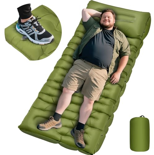Sleeping Pad for Camping, 6 Extra Thick Camping Sleeping Pad with Pillows