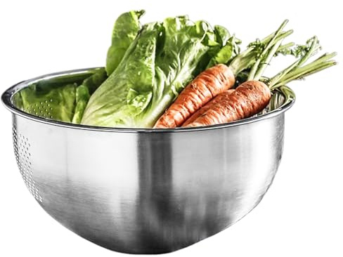 y tazón de lavado con colador,Tazón de arroz de acero inoxidable para lavar | & limpiador para enjuagar lavado hogar hogar restaurante jardín camping