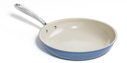 Redchef Keramik Pfanne 28cm Induktion, Antihaft Beschichtung Keramikbeschichtung Bratpfannen, Pfannen mit Edelstahlgriff, PTFE-frei PFOA-frei PFAS-frei, Backofenfest Blau