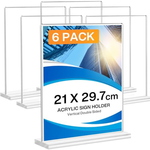 DoubleCare 6 Unidades A4 Soporte A4 Publicitario Doble Cara Transparente