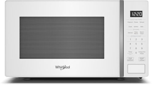 Whirlpool WMCS3018RW Countertop Microwave with Turntable 0.7 Cu. Ft, Steam Clean, 700 Watt Microwave, White