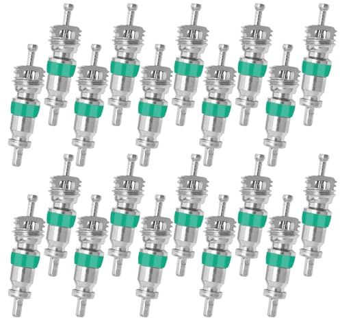 Wayona Lot de 100 noyaux de valve CVC pour réfrigérant R410 R32 R22 haute pression avec joint en téflon, pièce de rechange CVC pour systèmes de climatisation et de réfrigération, kit de noyau de valve
