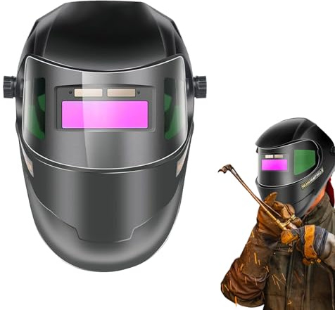 Casco da saldatore auto oscurante, copertura per saldatura per adulti, copertura protettiva per saldatura per officine di manutenzione industriale, riparazione automobilistica, costruttori di metallo