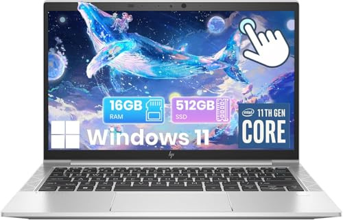 HP EliteBook 830 G8 Touchscreen Laptop Business, 13,3 FHD (1920 x 1080), Intel Core i7-1185G7 3,0 GHz, RAM 16 Go, SSD 512 Go, Clavier QWERTY, Windows 11 Pro (renouvelé)