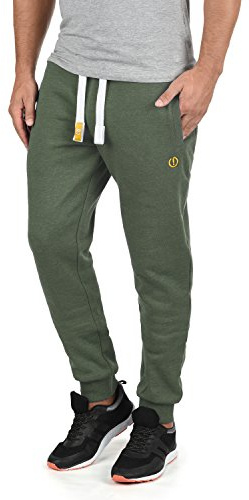 !Solid SDBenn Herren Sweatpants Jogginghose Sporthose mit Fleece-Innenseite Kordelzug Label-Details Baumwollmischung Regular fit, Größe:M, Farbe:Climb Ivy Melange (8785)