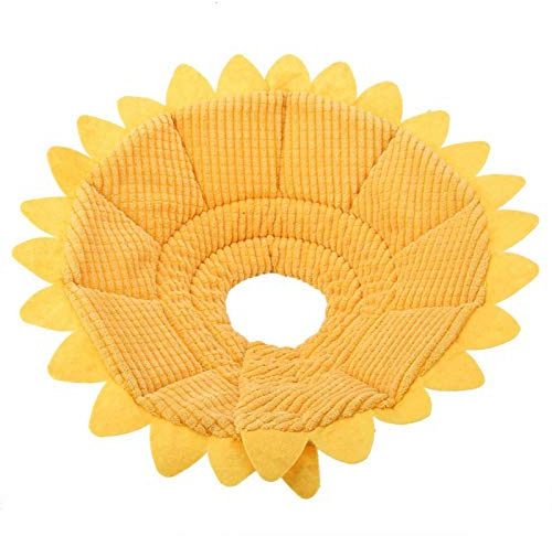 Smandy Schutzkragen Halskrause Pet Recovery E Collar Baumwolle Sunflower Collar Neck Cone Kegelkragen Pet Protective Collar für Hund und Katze