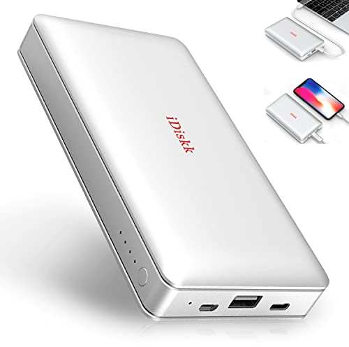 iDiskk App-le Mfi Certified 2TB External Hard Drive for Photo Stick for iPhone 17 and 16,iPad Android Phones, Mac,iPhone Photo Stick Photo Storage to Backup Photos | Videos | Files,10000mAh Power Bank