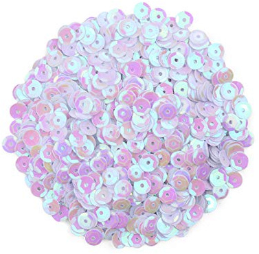 Naler 2800pcs Loose Sequins White Iridescent Glittering Sequins Spangles Sequins for Crafts Sewing Clothing Decorating Wedding Christmas,6MM