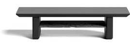 Raico Monitorställ skrivbordshylla – ergonomisk dubbelskärm riser & träarrangör (svart trä, liten | 47 cm)
