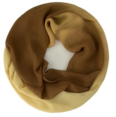 Gloop Damen Schal leichter Langschal Loop Schlauchschal Tuch Viele Farben (Gelbbraun)