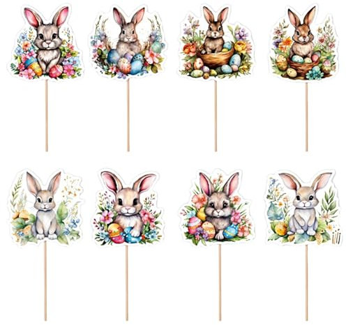 Ostern Cupcake Toppers - Dekorative Dekorationen Für Osterkuchen, Frühlings-Themen-Cupcake Auswahl | Urlaubsfeier-Backbedarf | Dessert Essentiall