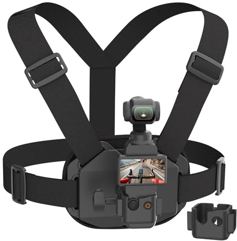 NEOSOU Osmo - Soporte de pecho con adaptador de jaula de expansión DJI Osmo Pocket 3, arnés de correa para GoPro/DJI Action 6 5 Pro 4 3/Insta360 Ace Pro 2, accesorios de montaje cruzado de almohadilla