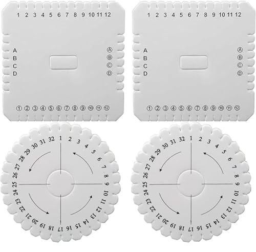 4 pieces Braiding Disks Set,Braiding Disk Round and Square Foam Disks Set,Versatile Braiding Disks,Versatile Beading Cord Braiding Plate for Craft Lovers Handmade DIY Bracelet Jewelry Knitting Tool