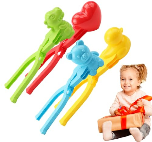 Quniwokid Schneeballform, Schneeballform, Tierform, großes Schneeball Kampfmacher Werkzeug, Schneeballforms mit 4 Griffen für Kinder, Winterschnee-Spielspielzeug für Kinder und Erwachsene