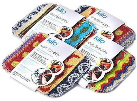Kilo Estropajo antiarañazos, Multiuso, Respetuoso con el Medio Ambiente, Multicolor, Juego de 4, 17x13cm Set of 4, 4