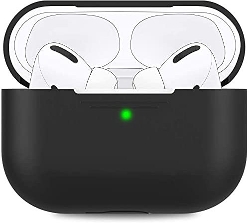 AHASTYLE Silikon Hülle für Airpods Pro Schutzhülle und Haut Case für AirPods Pro 1st/2nd Generation [Front-LED Sichtbar] [Kabelloses Laden] Kompatibel mit Airpods Pro 2019