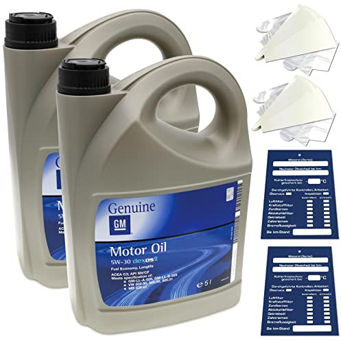 Original GM Dexos 2 Motorenö SETl 5w30 für OPEL Trichter Anhänger 10L
