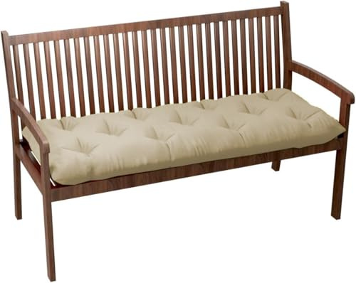 chilly pilley Cuscino imbottito da panca cuscino da giardino con passanti cuscino seduta (100 x 40 x 12, crema)