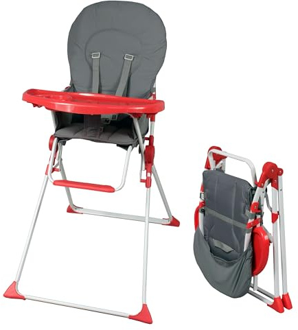 Bambisol Trona bebé | Ultra compacta y ligera, estante ajustable extraíble | Rojo