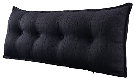 Johnear Rückenkissen für Sofa Bett Rückenlehne Großes Leinen Bücherkissen Lesekissen Lendenkissen für Couch Kopfteil Kopfkissen Wandkissen Beinkissen (dunkelgrau, 120 x 8 x 50 cm)
