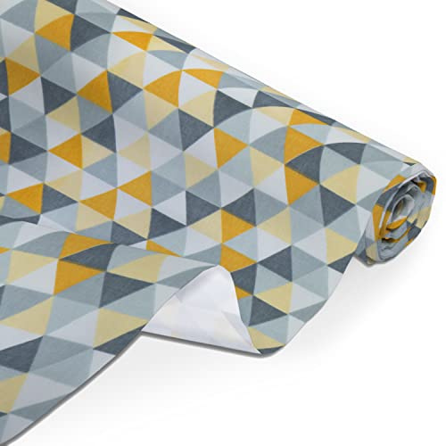 Amilian Baumwollstoff, Meterware: ca. 160 cm x 50 cm, bastel Stoffe Nähstoffe Baumwolltuch zum Nähen für Patchwork; Mosaik Gelb