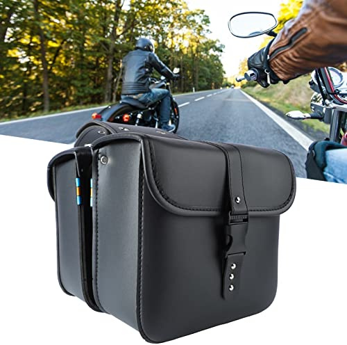 Tyenaza Borsa da Sella per Moto, Borsa Piccola Posteriore Moto in Pelle Ecologica, Poliuretano Impermeabile, 1 Paio di Laterali e Bagaglio