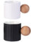 Fire Kirin Ceramic Espresso Cups Set of 2, 2 oz Mini Espresso Cups, Round Wooden Handle Stripes Demitasse Cups for Tea or Coffee (2, White/Black)
