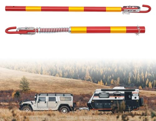 Wiefiche Barre de remorquage 5 tonnes avec amortisseur à ressorts, aide à la panne, force de traction 5 T, barre de remorquage de sécurité pour voitures, SUV, petites voitures