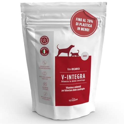 V INTEGRA Epato 1kg Eco Recarga, Suplemento de Vitaminas y Minerales para Equilibrar Dieta Casera de Perros y Gatos Que Requieren Restricción de Cobre, Vitaminas para Perros y Gatos Made in Italy
