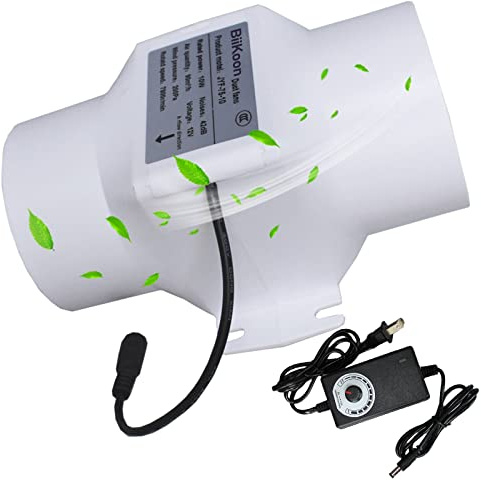 Ventilatore di Scarico in Linea da 12 V da 3 Pollici, 53 CFM, Ventola di Ventilazione con velocità del Vento Forte, aspirazione per Tende da Coltivazione, scantinati, soffitte (col