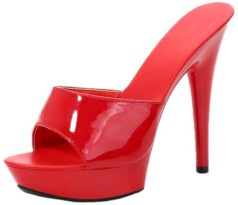 Sandalen Damen Plateau High Heels Stiletto Sandaletten Absatzschuhe Elegant Peep Toe Hausschuhe Party Plattform Sandaletten