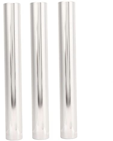 Fockety Bastones de Relevo de Campo de Pista de Aleación de Aluminio, Duraderos y Coloridos para Eventos de Relevo Estudiantil, Paquete de 3, Ideales para Carreras Al Aire (Silver)