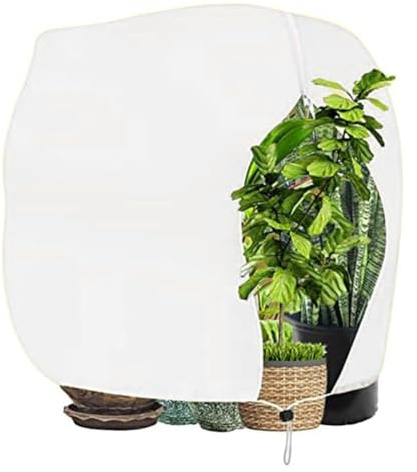 Gettimore Housse de protection contre le gel pour plantes, 250 x 360 cm, réutilisable, en tissu non tissé pour l'hiver, la neige, le vent, la poussière – Blanc/vert et blanc