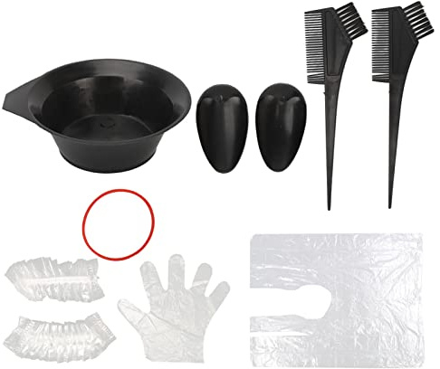 Hårfärgnings-set, professionellt hårfärgningsverktygsset med färgskål, borste, öronskydd för hemmabruk i salongen, ABS-material, komplett tillbehör för hårfärgningstillbehör